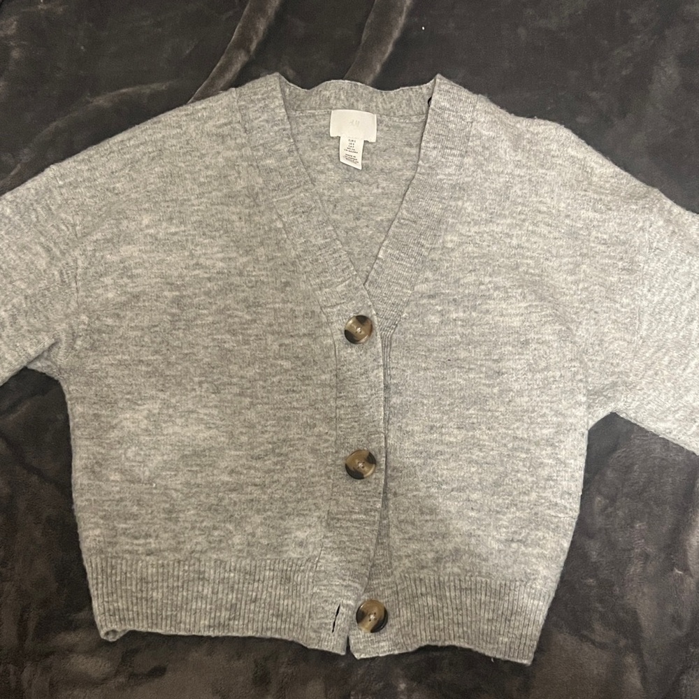 H&M Light Gray Button-Up Cardigan